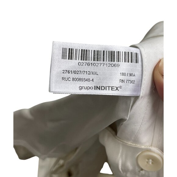 Zara Womens Pants Trouser XXL Ecru Geometric Printed Satin Effect 2761/027 NWT - Picture 8 of 16